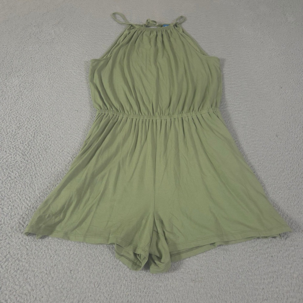 Old Navy Romper Womens Medium Green Sleeveless Halter Neck Elastic Waist Stretch
